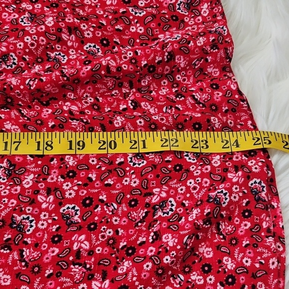 Maurices Red Paisley V-Neck Blouse - Picture 13 of 13